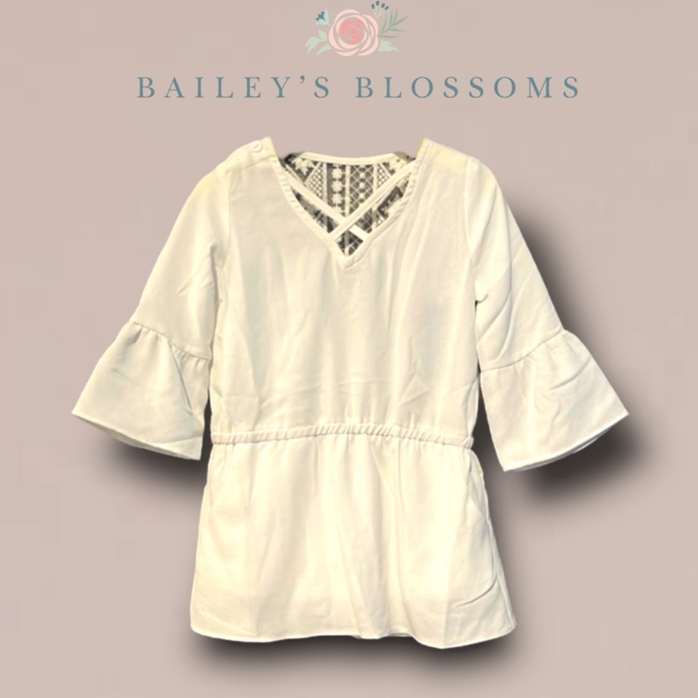 Bailey’s Blossom Bell Sleeve Lace Peplum Top